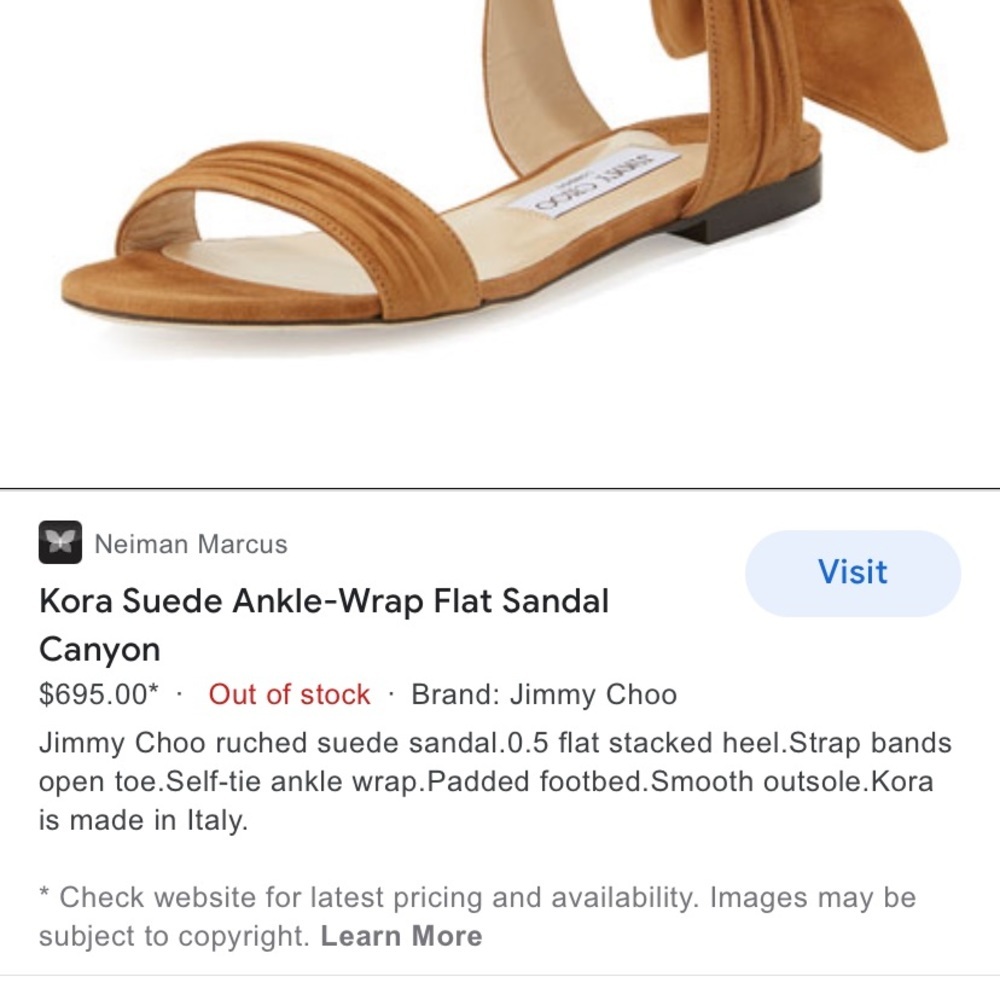 Jimmy Choo Kora Suede Ankle-Wrap Flat Sandals, Canyon - Picture 5 of 9